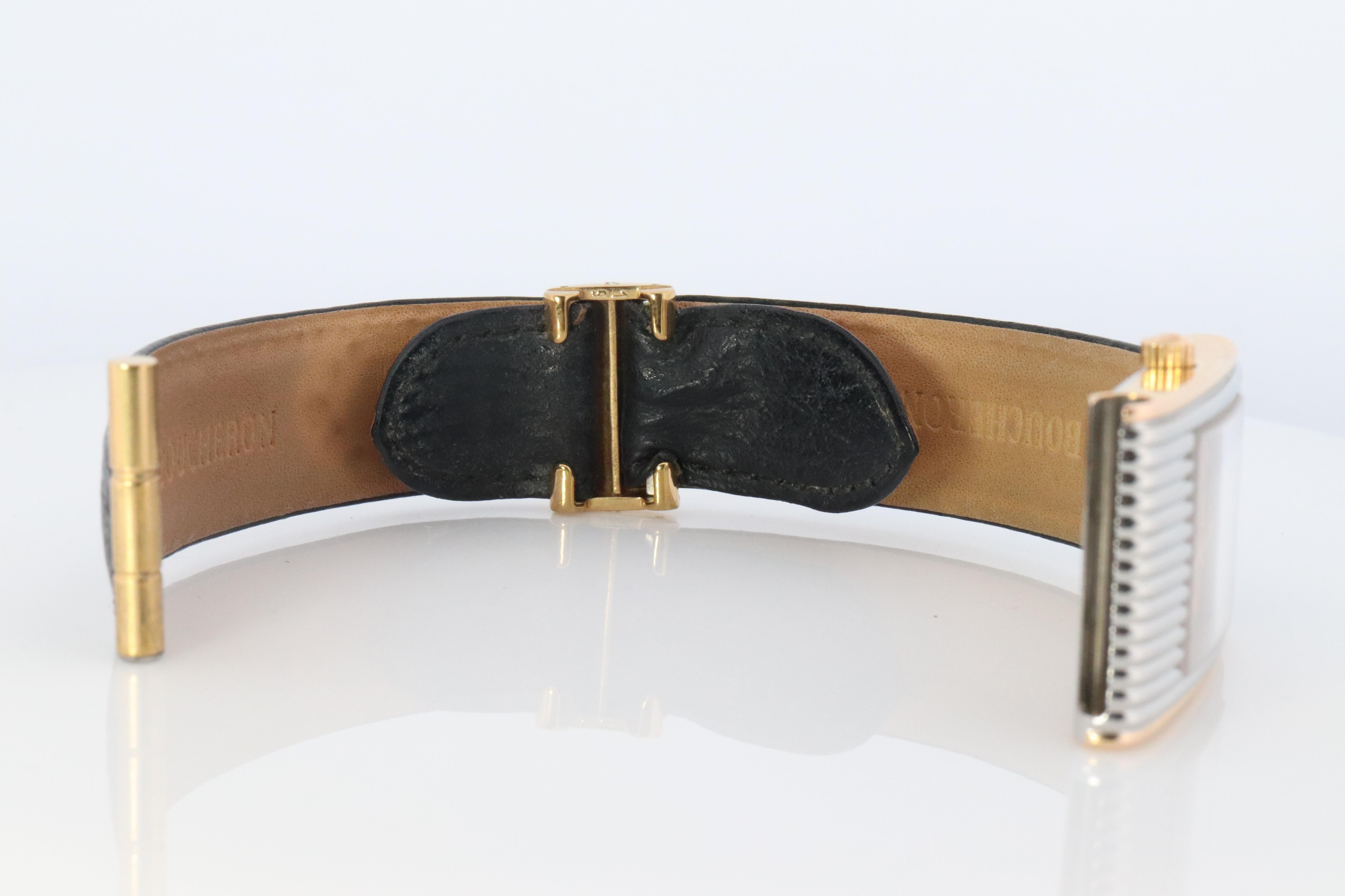 Boucheron Reflet Watch. Vintage Boucheron XL AH 38184 Stainless Steel For Sale 3