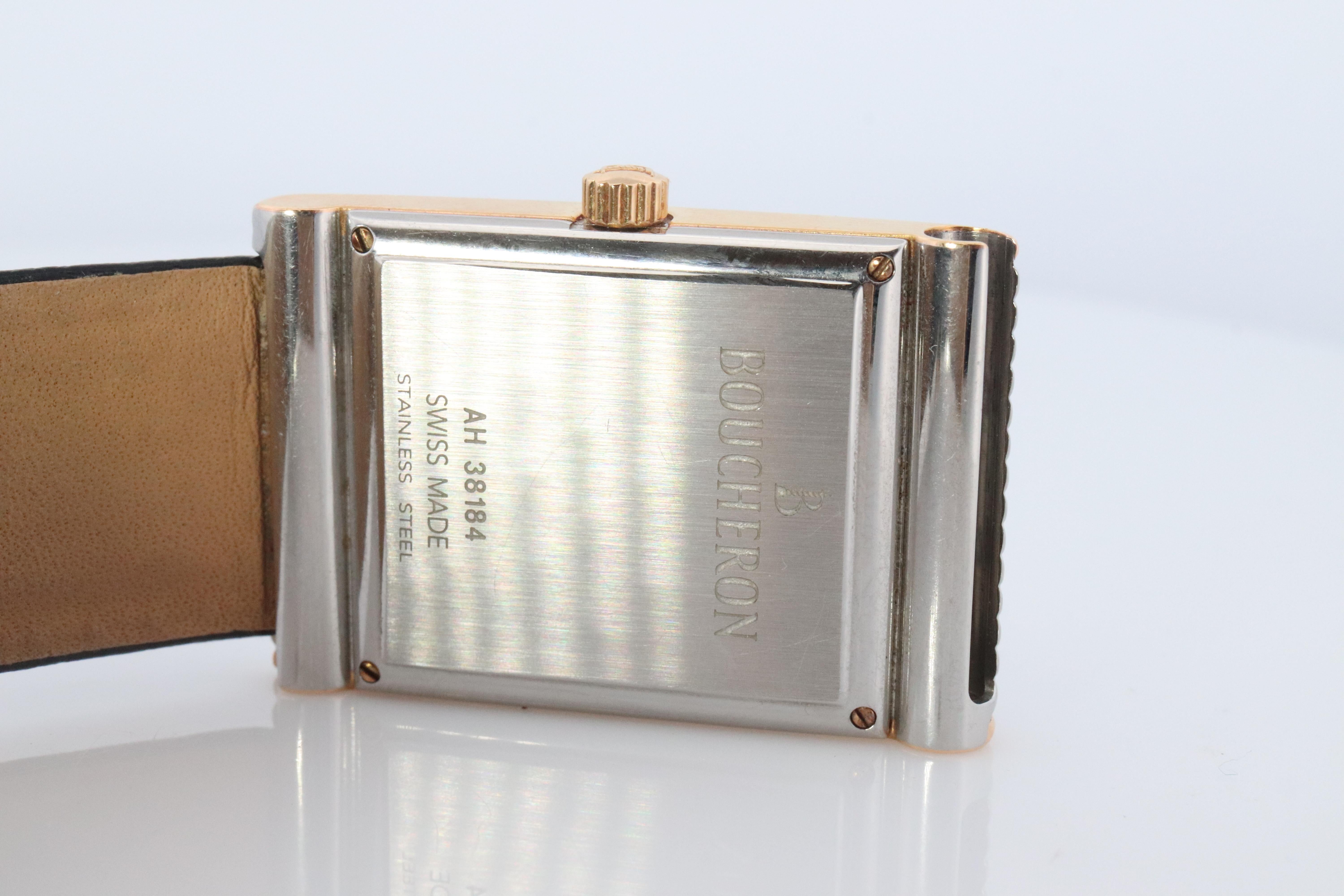 Boucheron Reflet Watch. Vintage Boucheron XL AH 38184 Stainless Steel For Sale 4