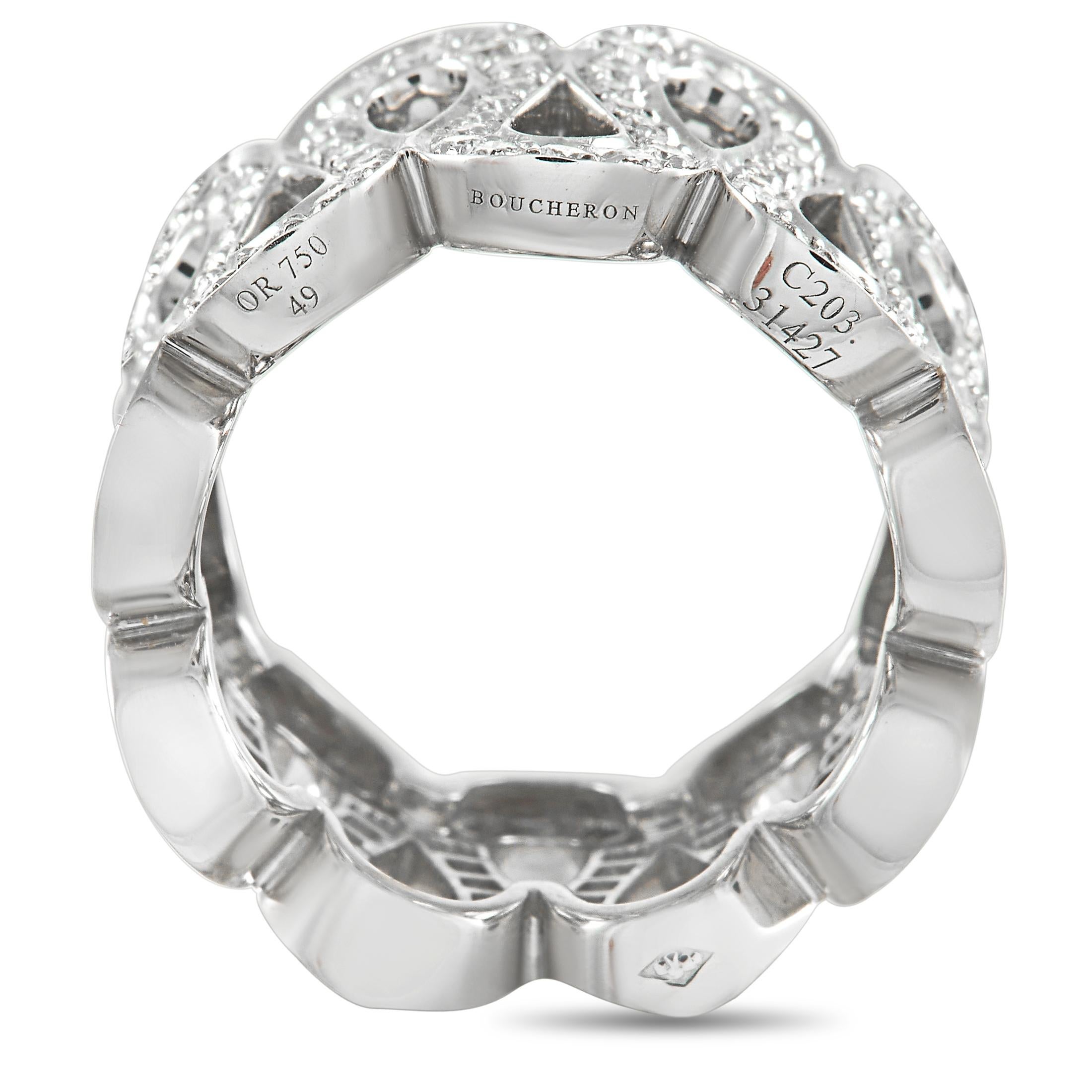 Women's Boucheron Richelieu Collection 18K White Gold 1.60 Ct Diamond Ring