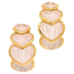 Boucheron Rock Crystal and 18 Karat Gold Earrings