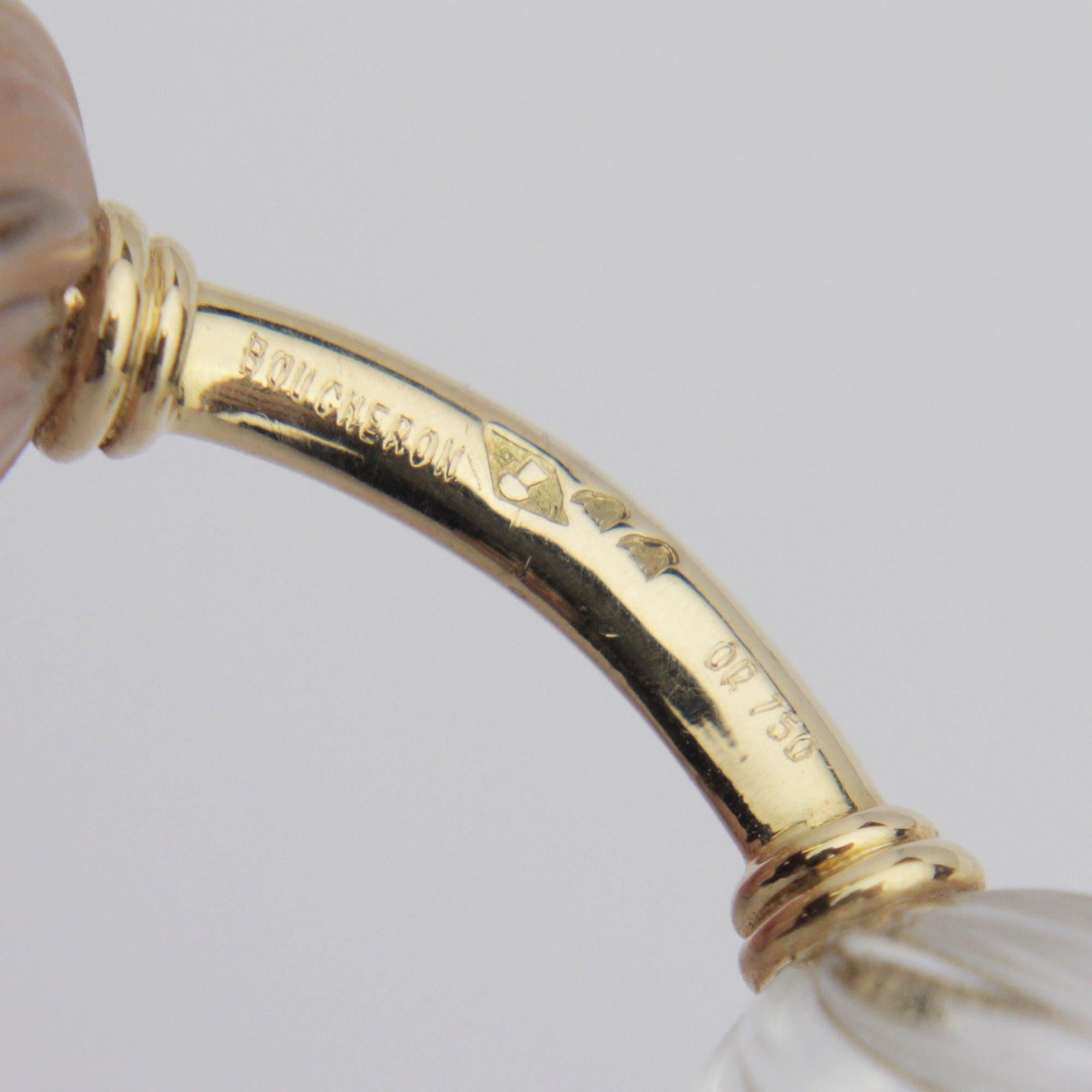 Set aus Manschettenknöpfen und Kleid-Ohrsteckern aus Bergkristall, Smaragd und Gold von Boucheron im Zustand „Hervorragend“ in Brisbane City, QLD