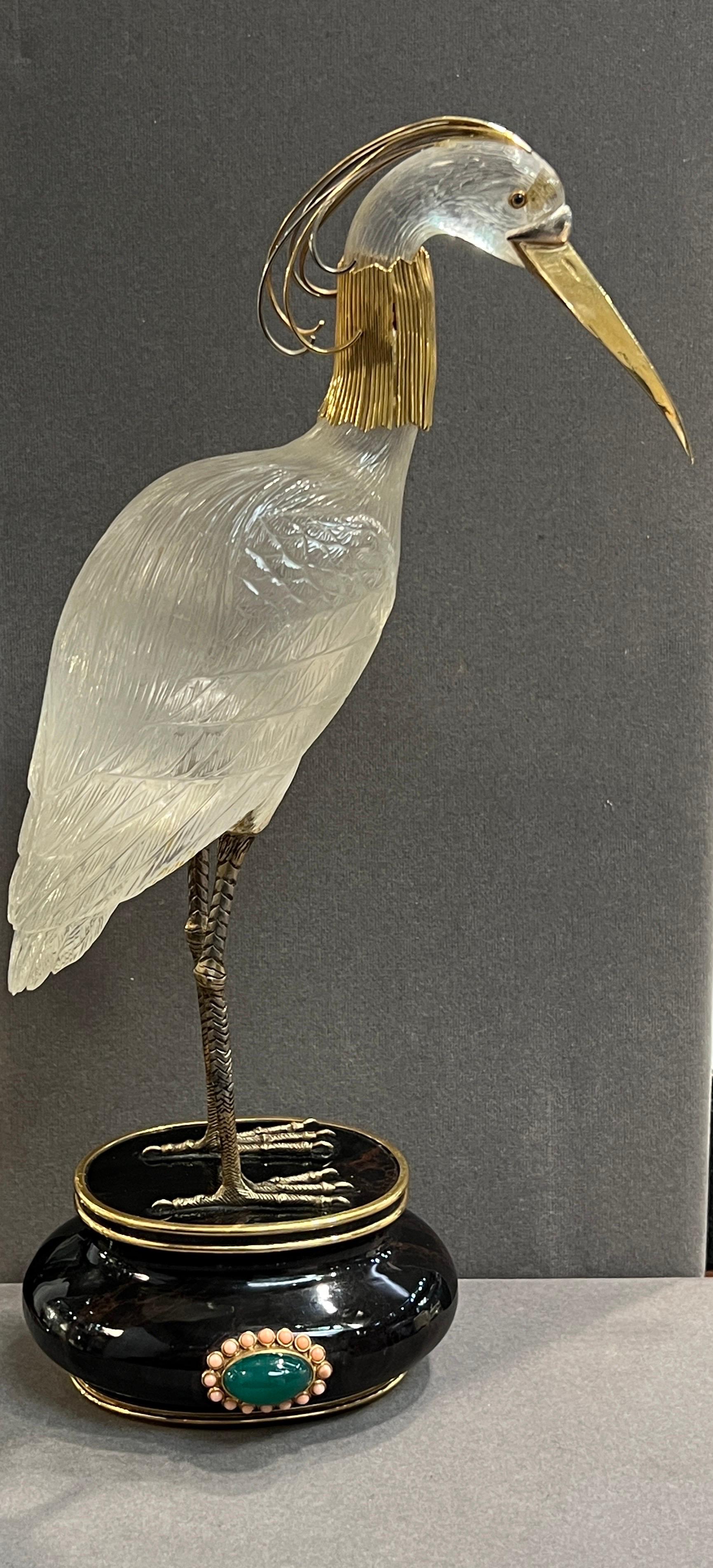 Boucheron Rock Crystal Heron For Sale 5