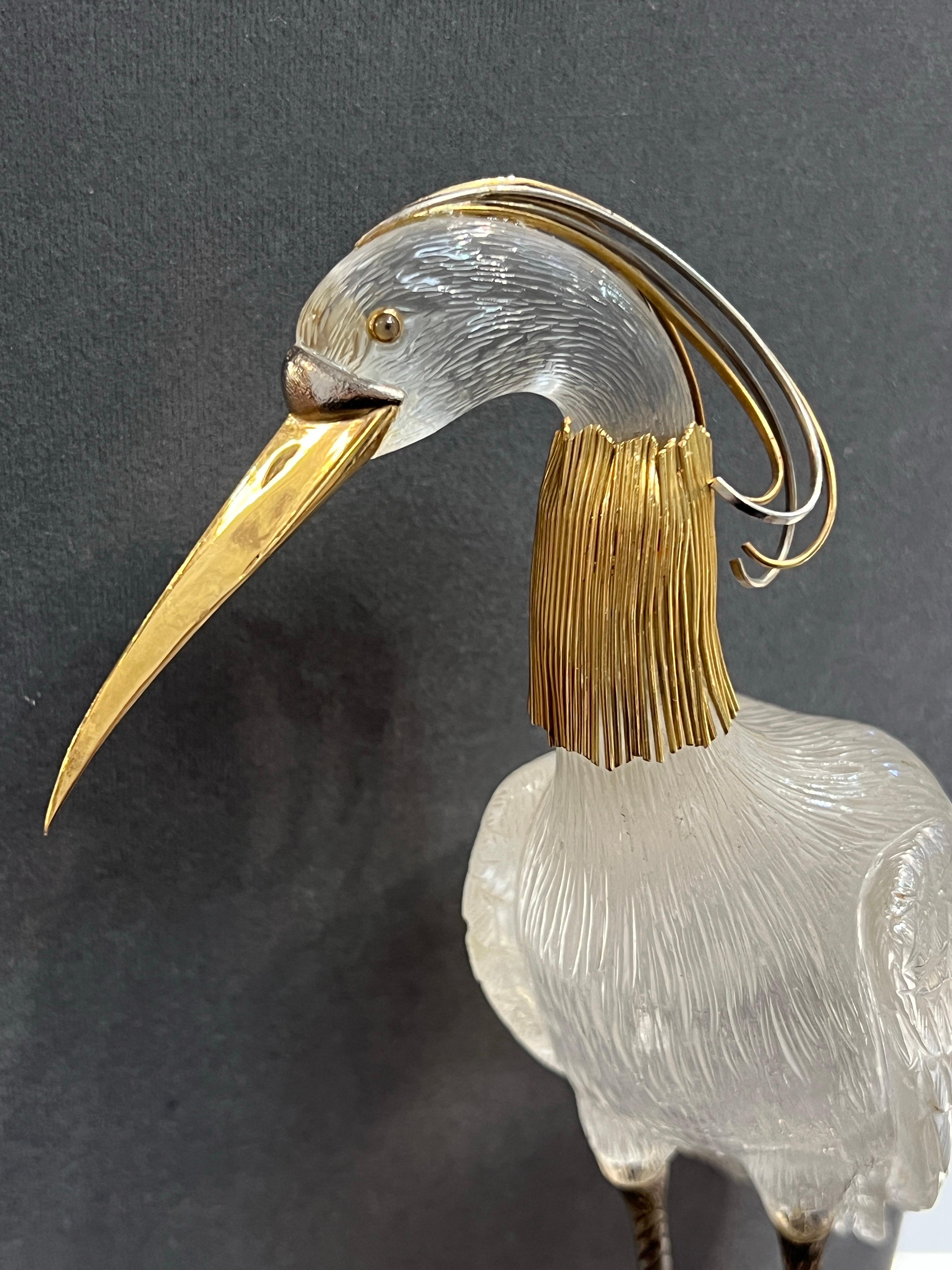 Women's or Men's Boucheron Rock Crystal Heron For Sale