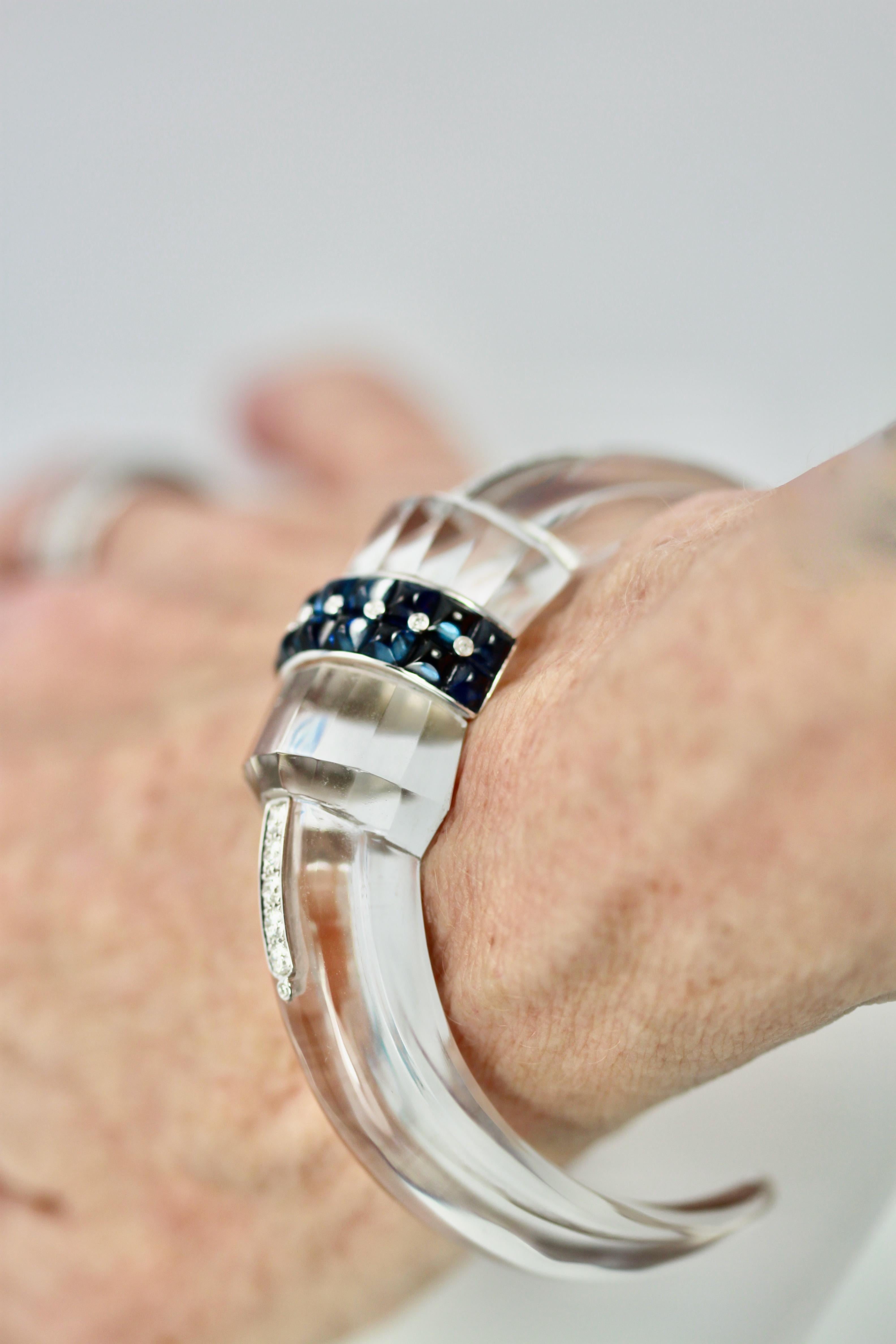 Women's Boucheron Rock Crystal Sapphire Diamond Bracelet