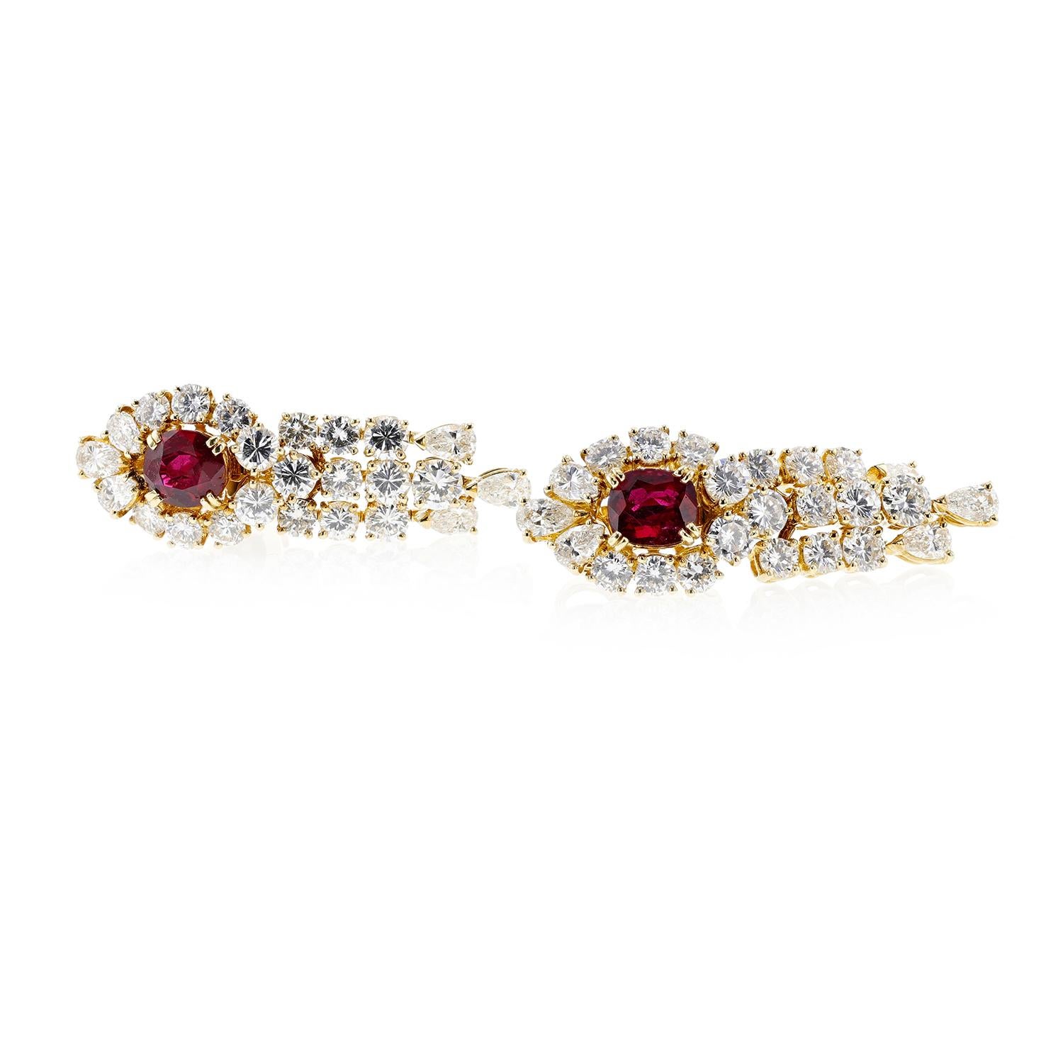Boucheron-Ohrringe mit Rubin und Diamanten für den Tag und die Nacht, 18k (Rundschliff) im Angebot