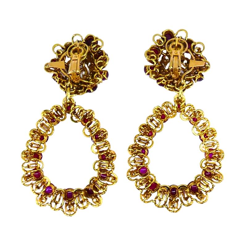 Boucheron Rubin und Diamant-Ohrringe Tag & Nacht Vintage-Schmuck im Angebot 1
