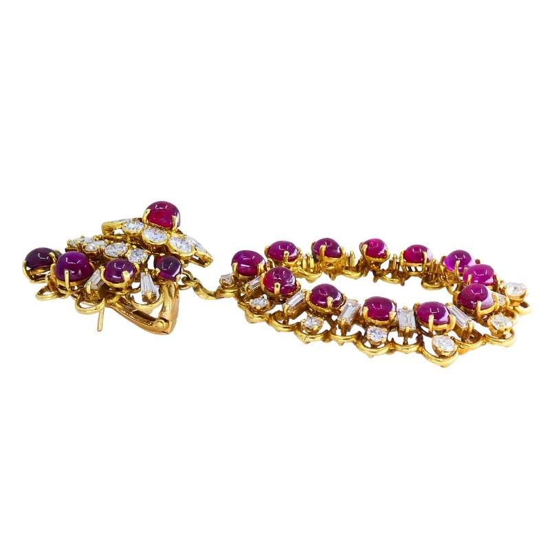 Boucheron Rubin und Diamant-Ohrringe Tag & Nacht Vintage-Schmuck im Angebot 2