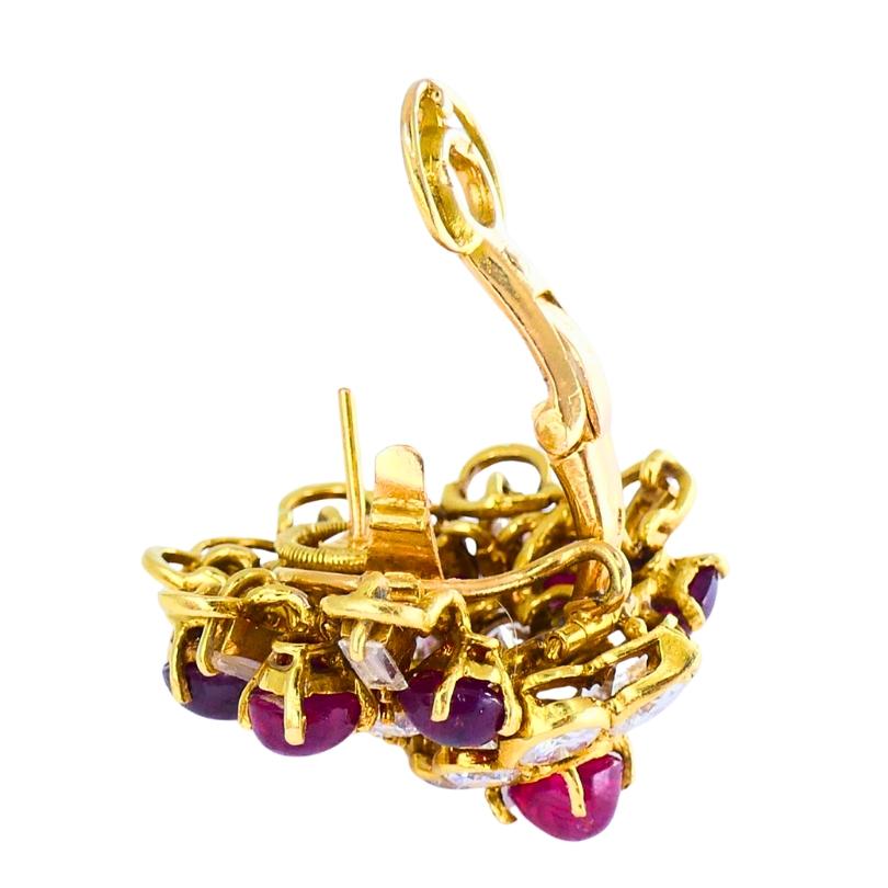 Boucheron Rubin und Diamant-Ohrringe Tag & Nacht Vintage-Schmuck im Angebot 4