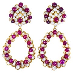 Boucheron Ruby And Diamond Earrings Day & Night Vintage Jewelry