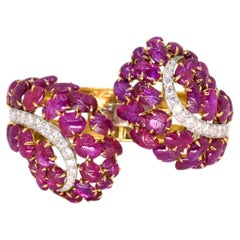 Boucheron Ruby Bracelet Diamond Gold Platinum Burmese Ruby GIA, French