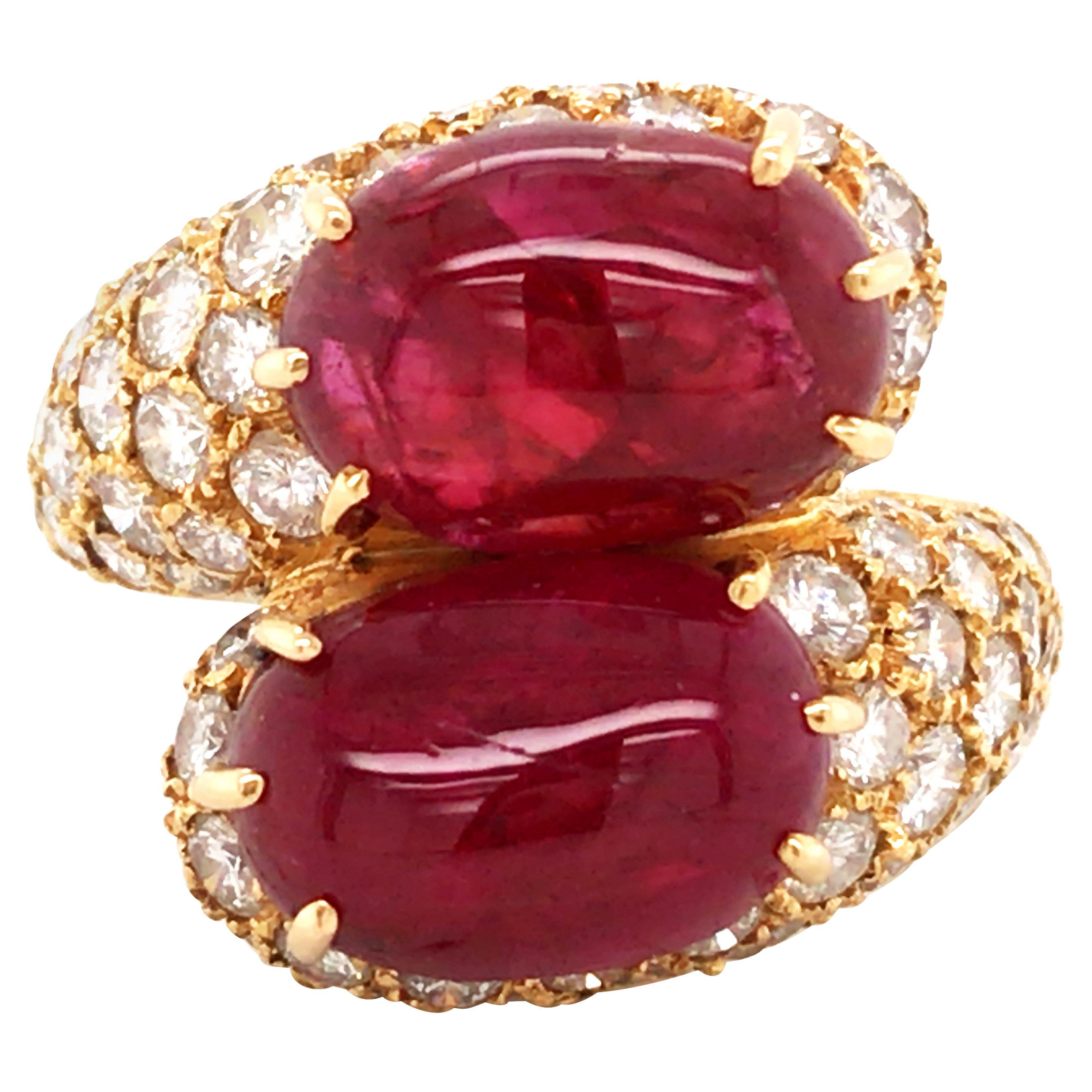 Boucheron, Ruby Diamond Ring, LFG Paris For Sale