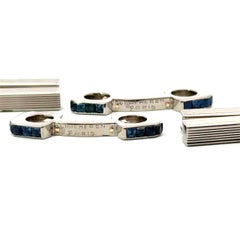 Vintage 1950's Boucheron "Baton" Sapphire & 18K Gold Cufflinks