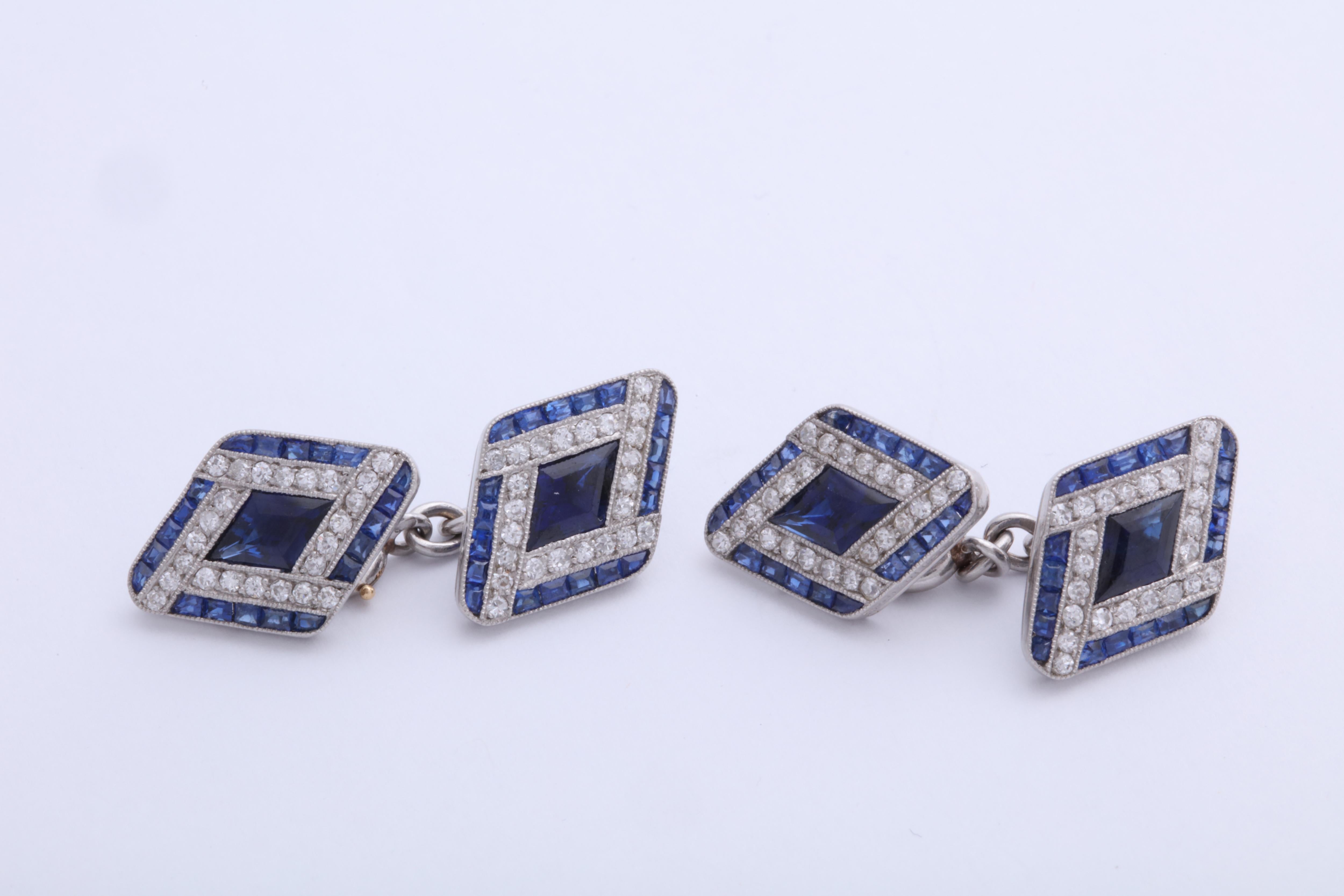 Sapphires and diamonds set in platinum. Signed Boucheron. French. c. 1925