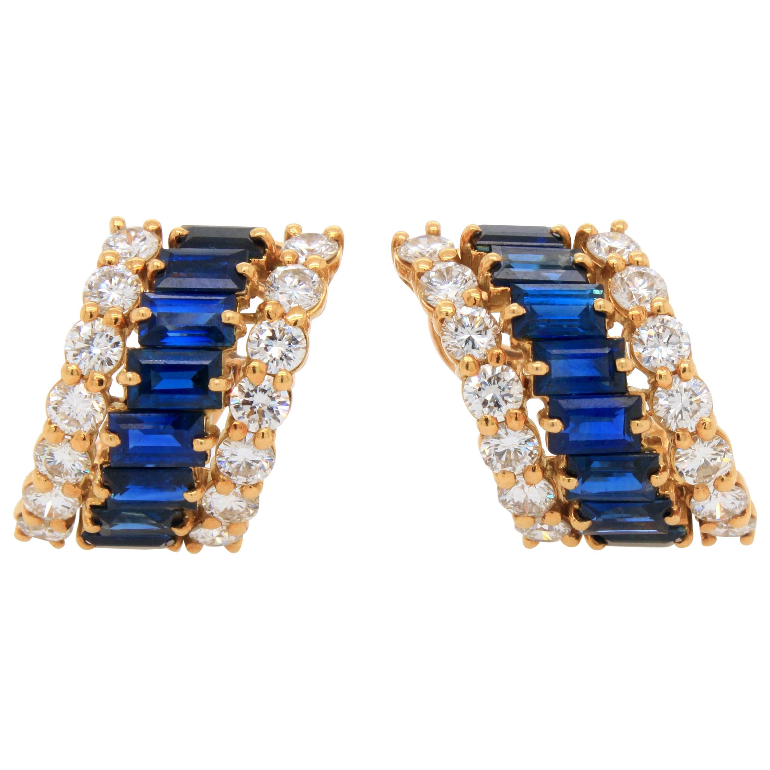 Boucheron Sapphire and Diamond Earrings, France