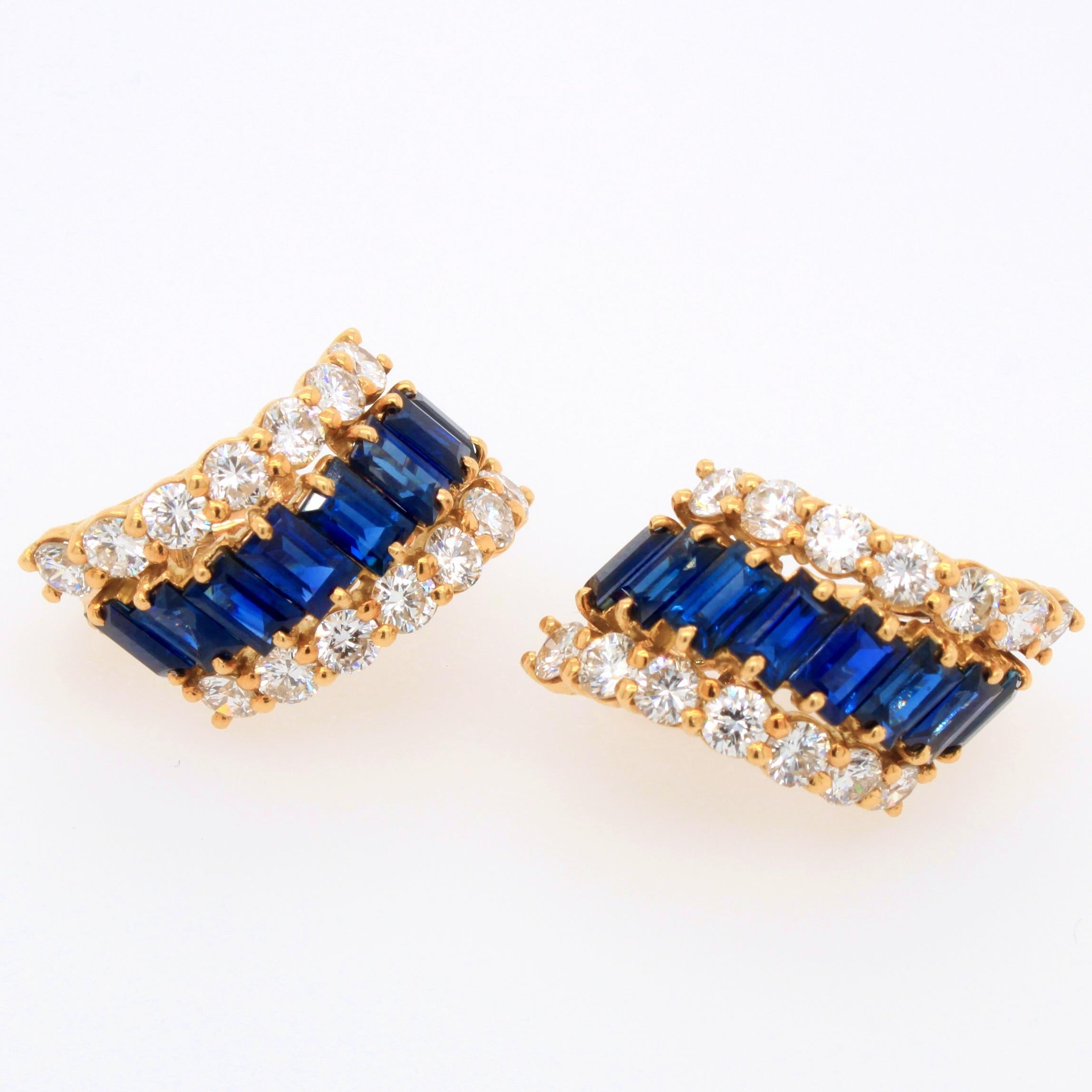 Women's Boucheron Sapphire and Diamond Earrings, France