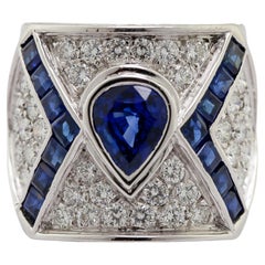 Boucheron Sapphire, Diamond, 18k White Gold Ring