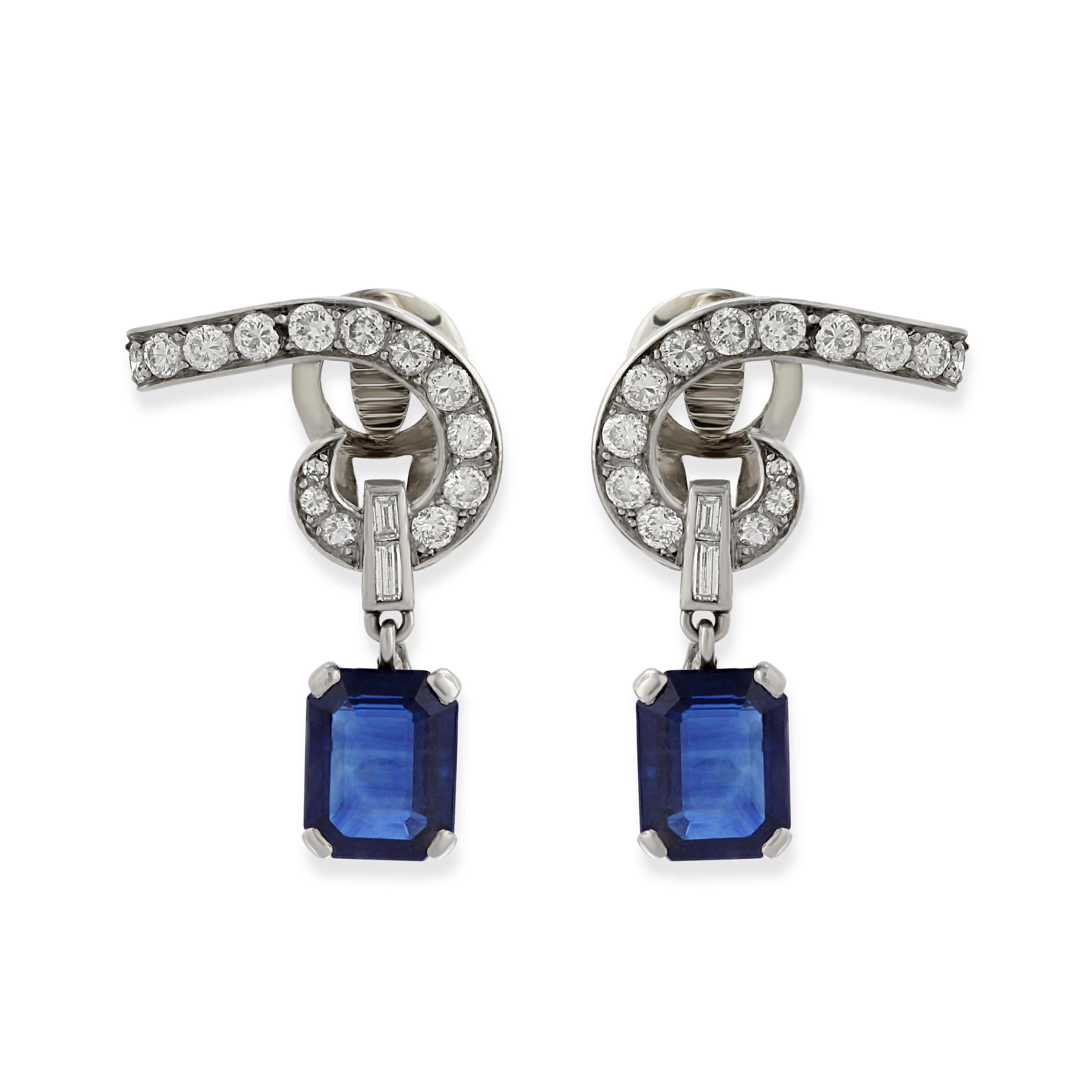 Women's Boucheron Sapphire & Diamond Earrings For Sale