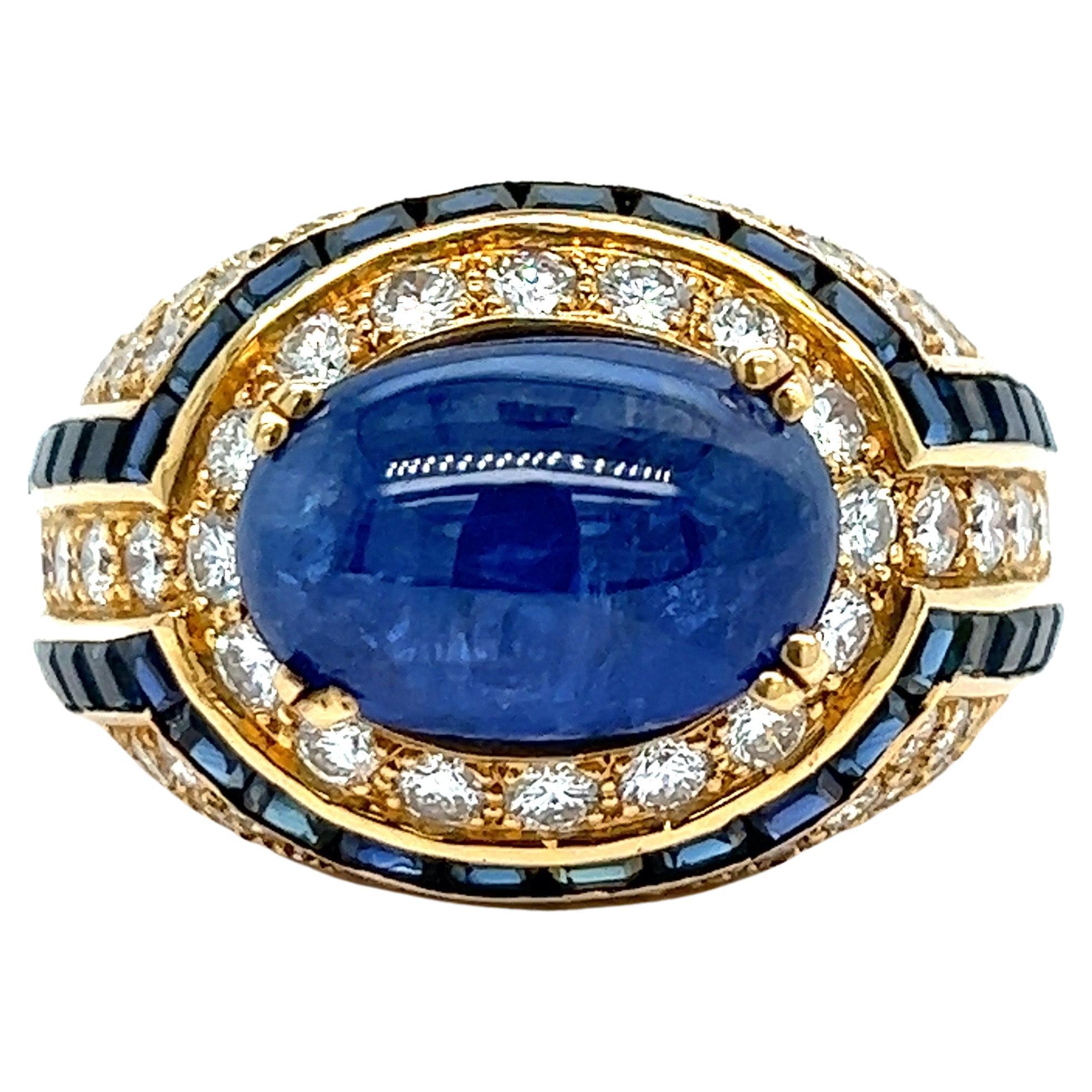 Boucheron Sapphire Diamond Gold Ring For Sale