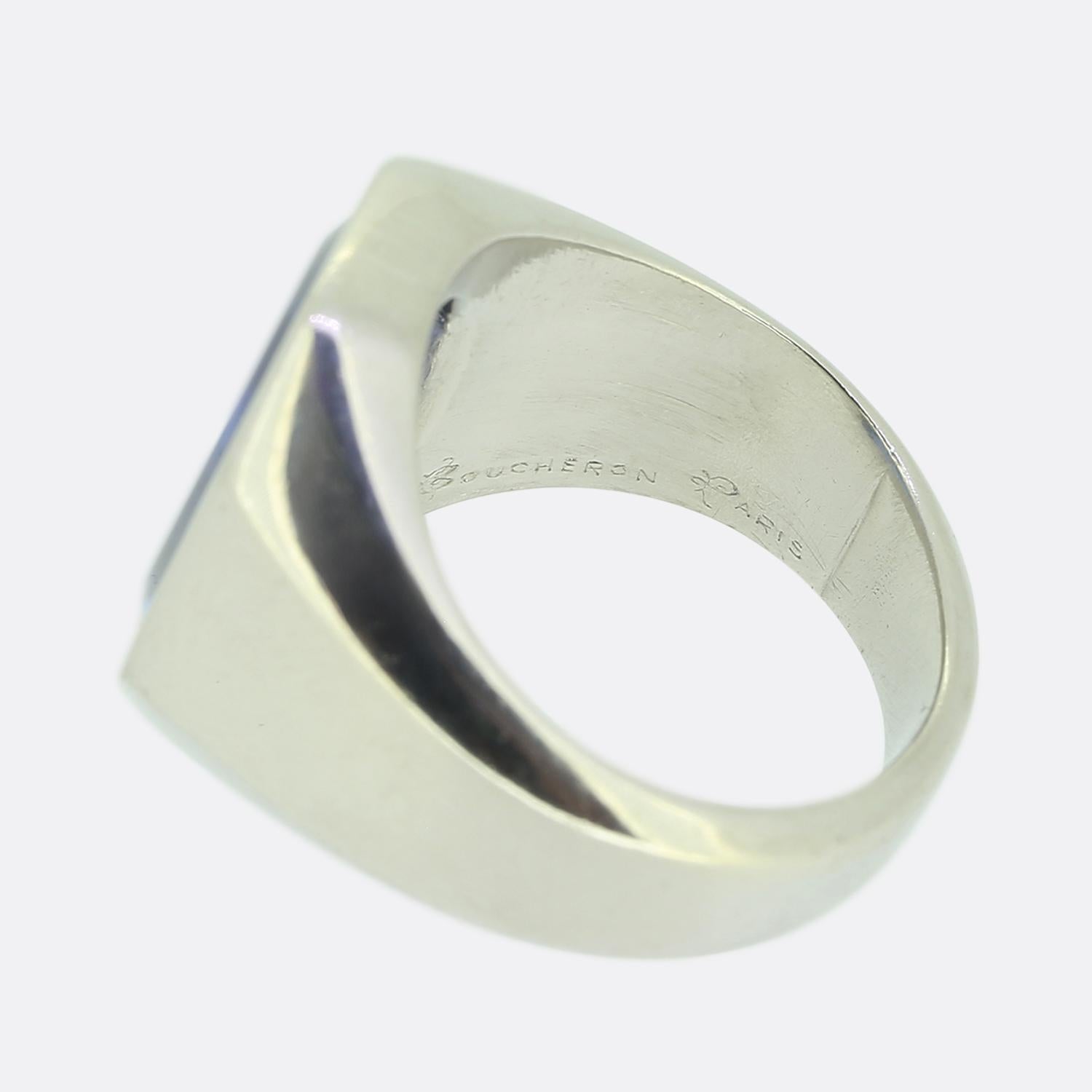 Boucheron Sapphire Intaglio Signet Ring For Sale 1