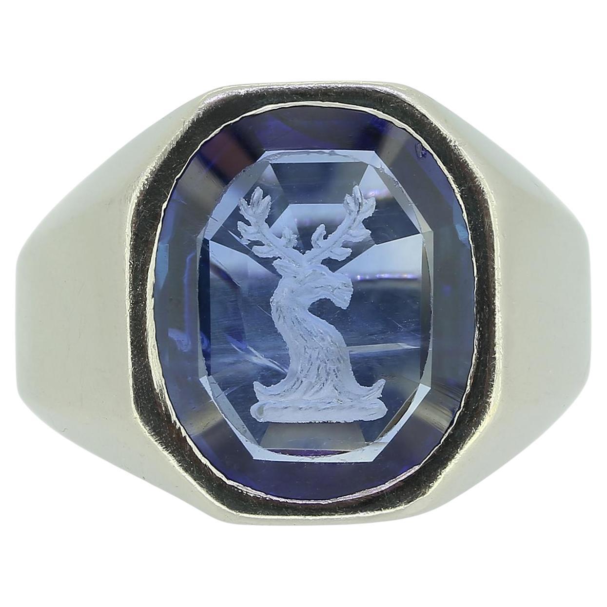 Anillo de sello Boucheron Zafiro calado