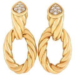 Boucheron Serpent 18 Karat Yellow Gold Diamond Earrings