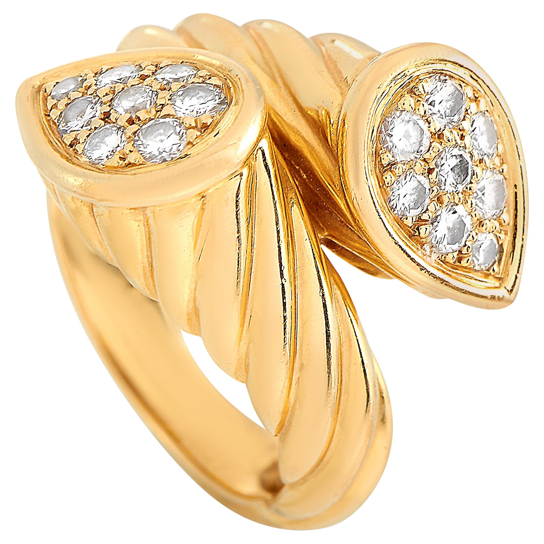 Boucheron Serpent 18 Karat Yellow Gold Diamond Ring