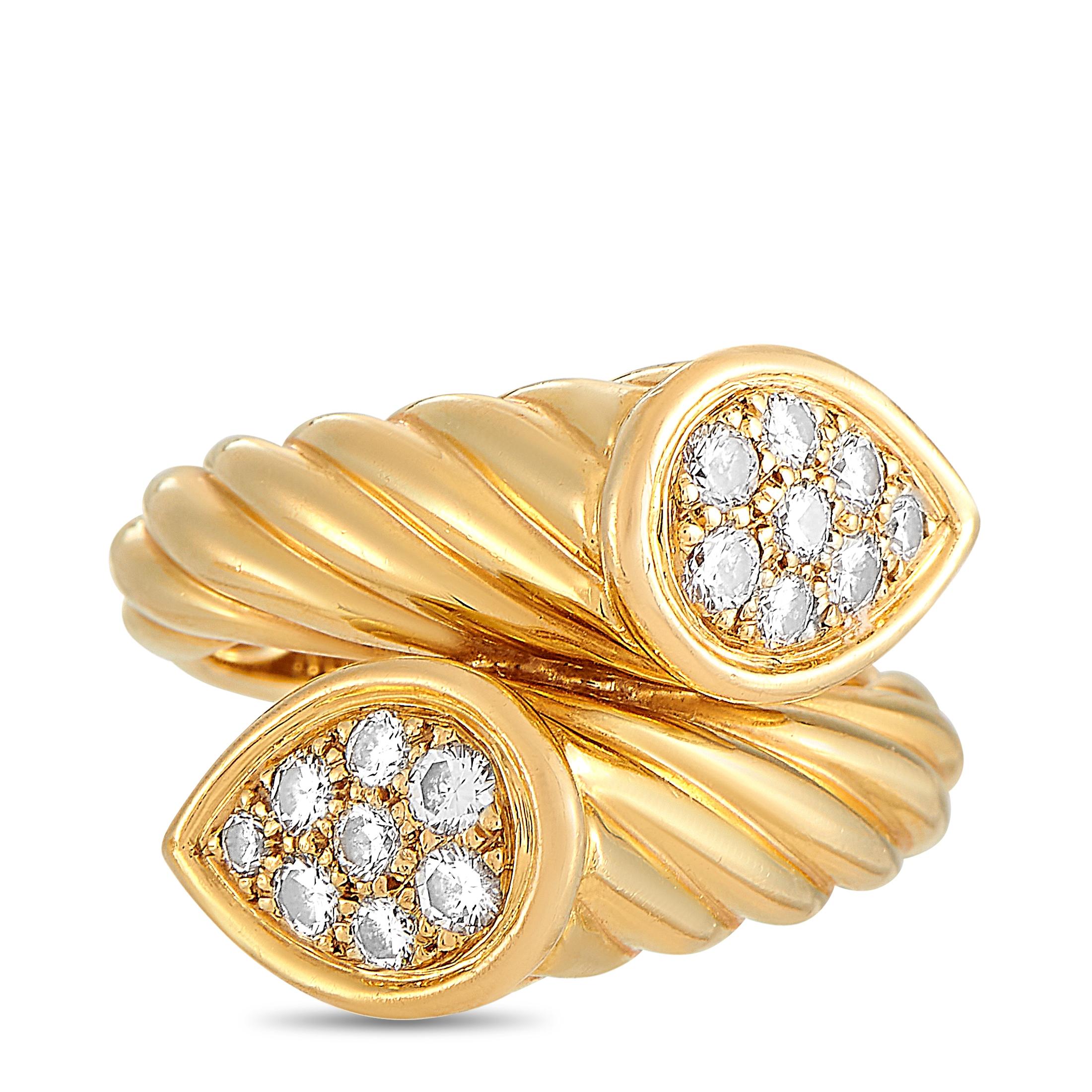 Women's Boucheron Serpent 18 Karat Yellow Gold Diamond Ring