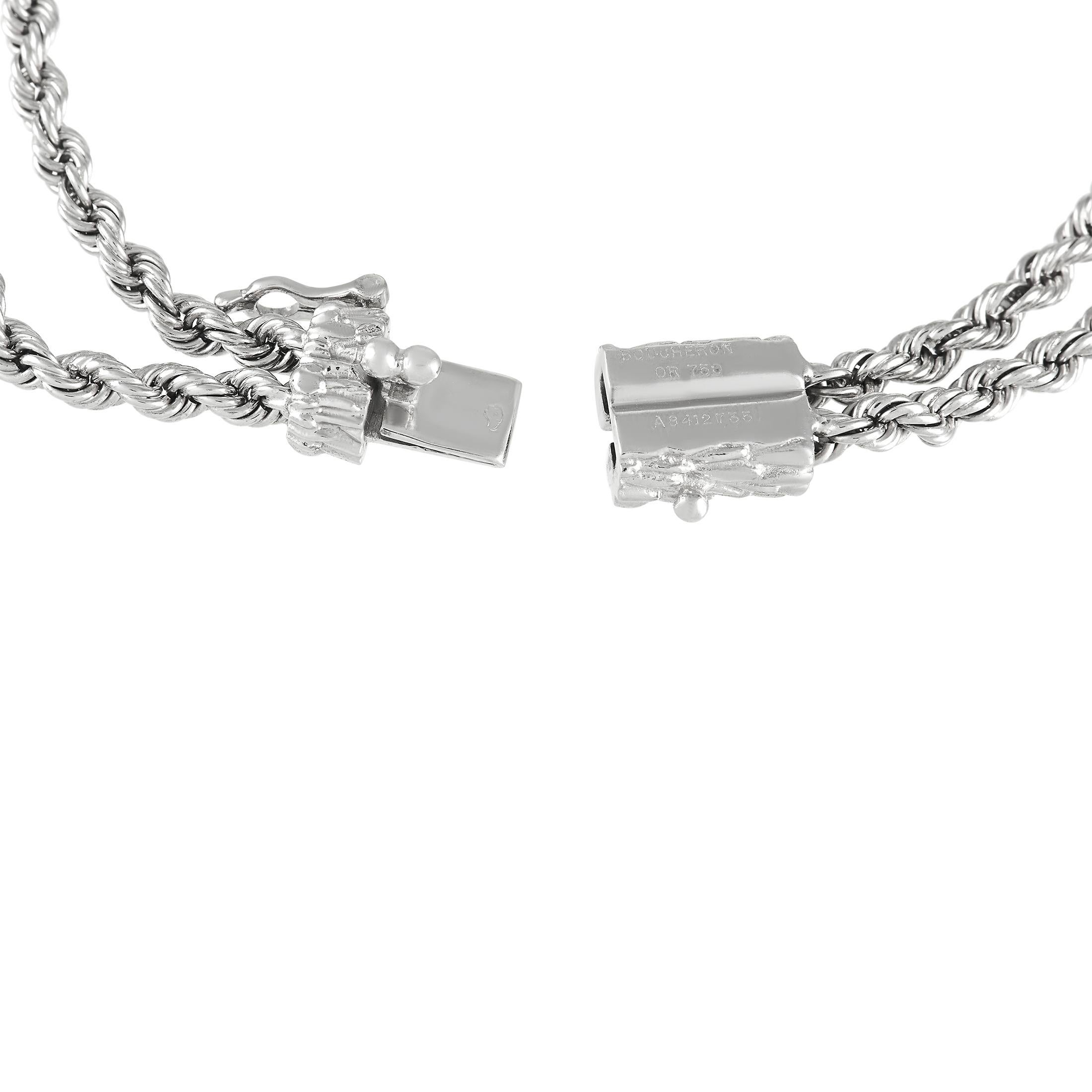 Boucheron Schlange Bohme Halskette, 18 Karat Weißgold 0,40 Karat Diamant (Rundschliff)