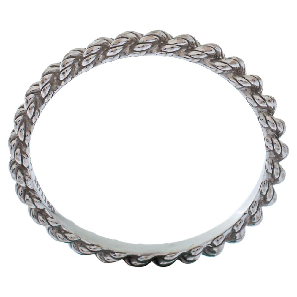 Boucheron Serpent Boheme 18K White Gold Wedding Band Ring Size 50 In Good Condition In Dubai, Al Qouz 2