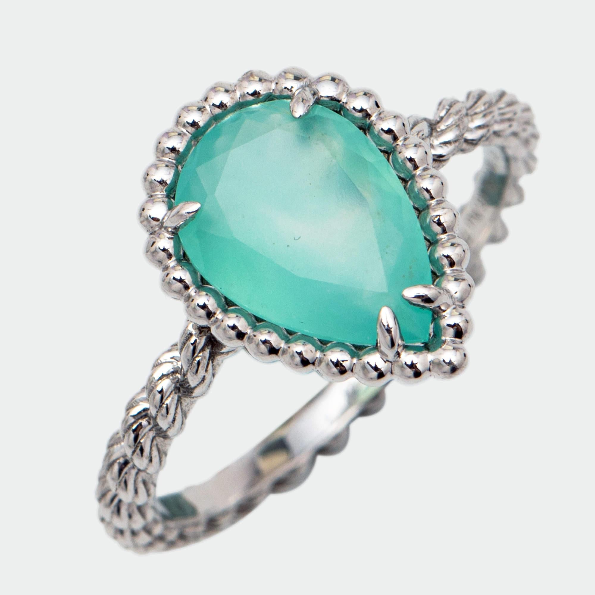 Boucheron Serpent Boheme Aquaphrase 18k White Gold Ring Size 51 2