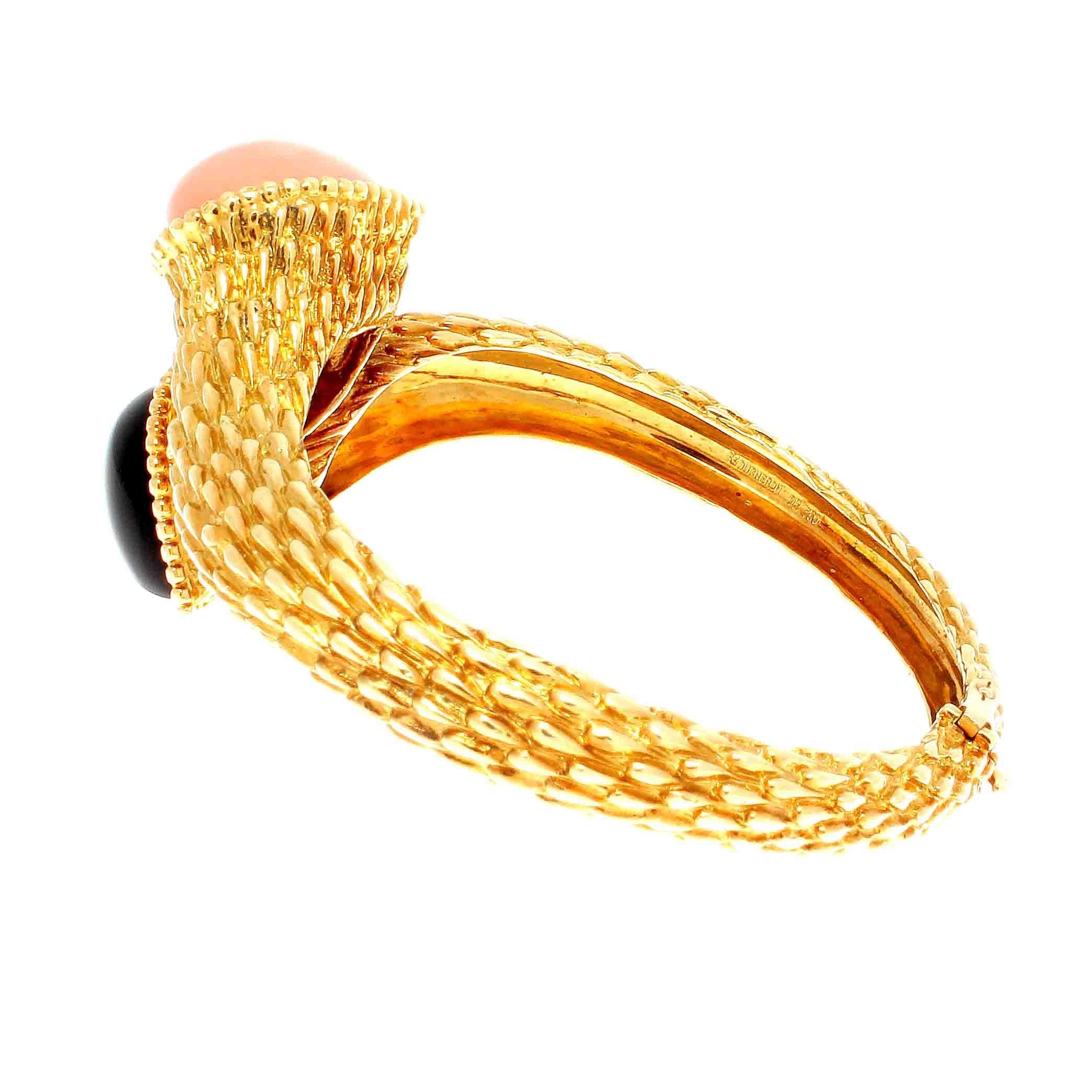 Modern Boucheron Serpent Boheme Coral Onyx Gold Bracelet