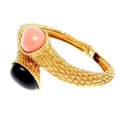 Boucheron Serpent Boheme Coral Onyx Gold Bracelet