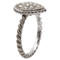 Boucheron Serpent Bohème Diamond 18k White Gold Ring Size 50