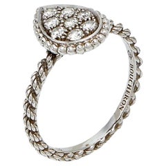 Boucheron Serpent Bohème Bague à motif S en or blanc 18 carats et diamants Taille 53