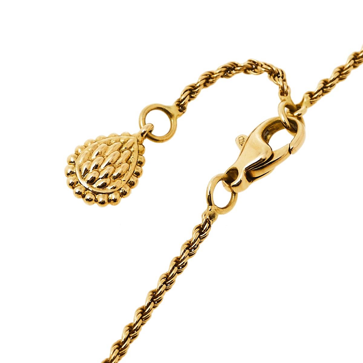 Contemporain Boucheron Serpent Bohème Collier à motif S en or jaune 18 carats et diamants