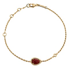 Boucheron Serpent Boheme Diamond Carnelian 18K Yellow Gold Bracelet XS