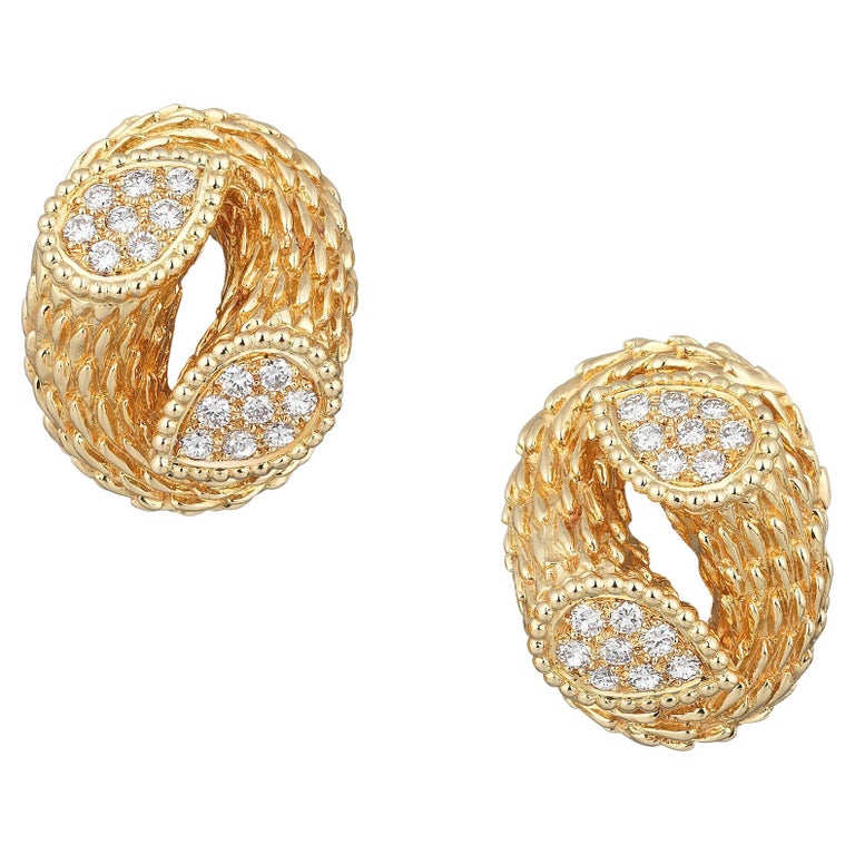Boucheron Serpent Boheme Diamond Earrings in 18K Gold For Sale