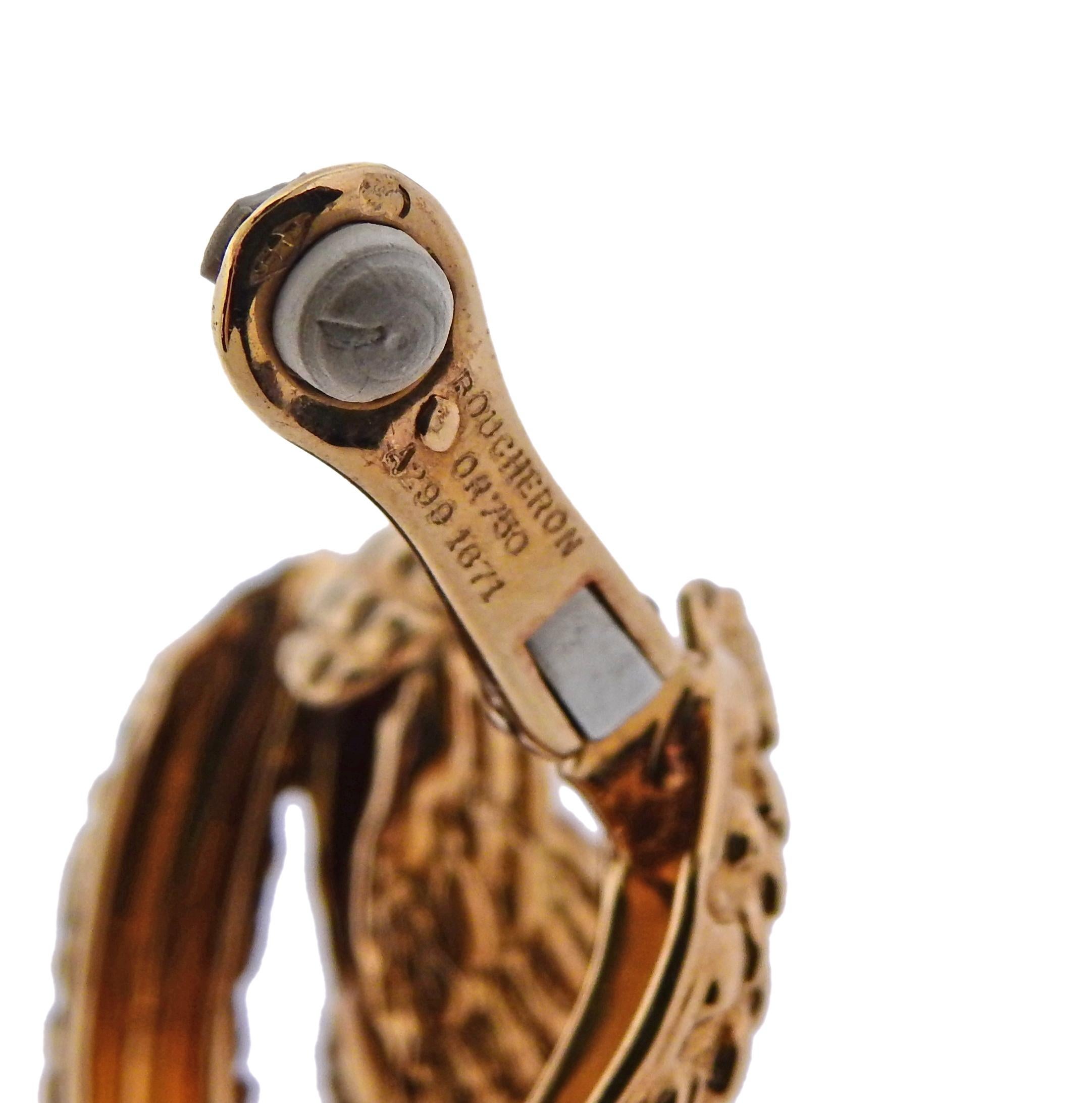 Women's Boucheron Serpent Boheme Diamond Gold Earrings