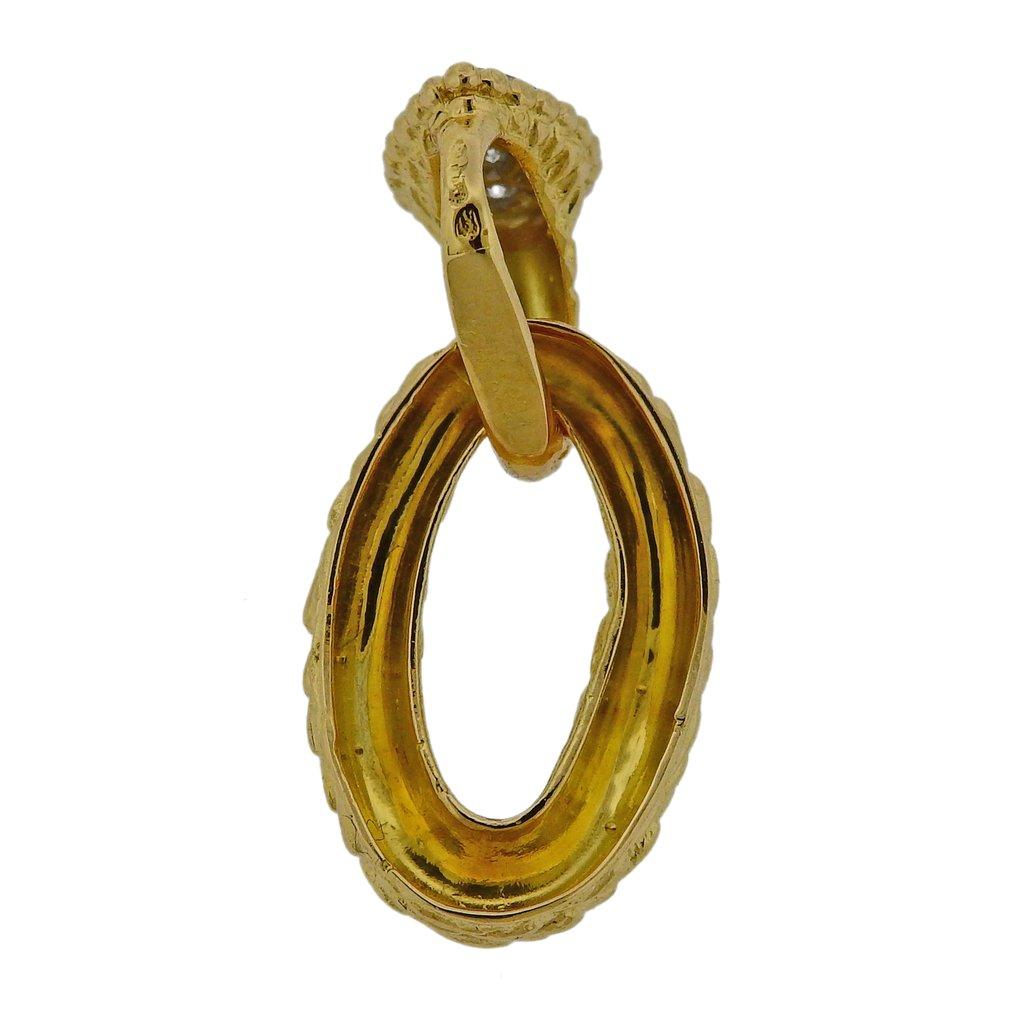 Women's or Men's Boucheron Serpent Boheme Diamond Gold Pendant