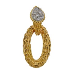 Vintage Boucheron Serpent Boheme Diamond Gold Pendant