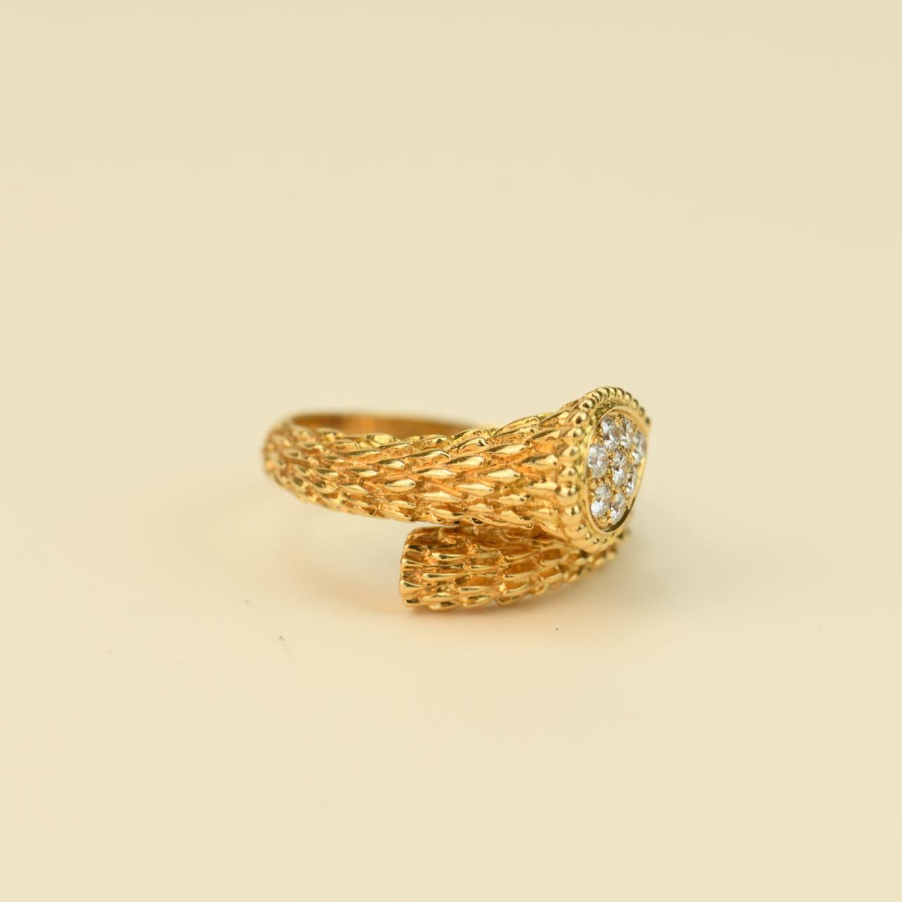 Brilliant Cut Boucheron Serpent Boheme Diamond Ring Size 60