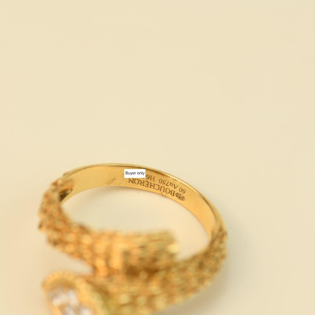 Boucheron Serpent Boheme Diamond Ring Size 60 In Excellent Condition In Banbury, GB