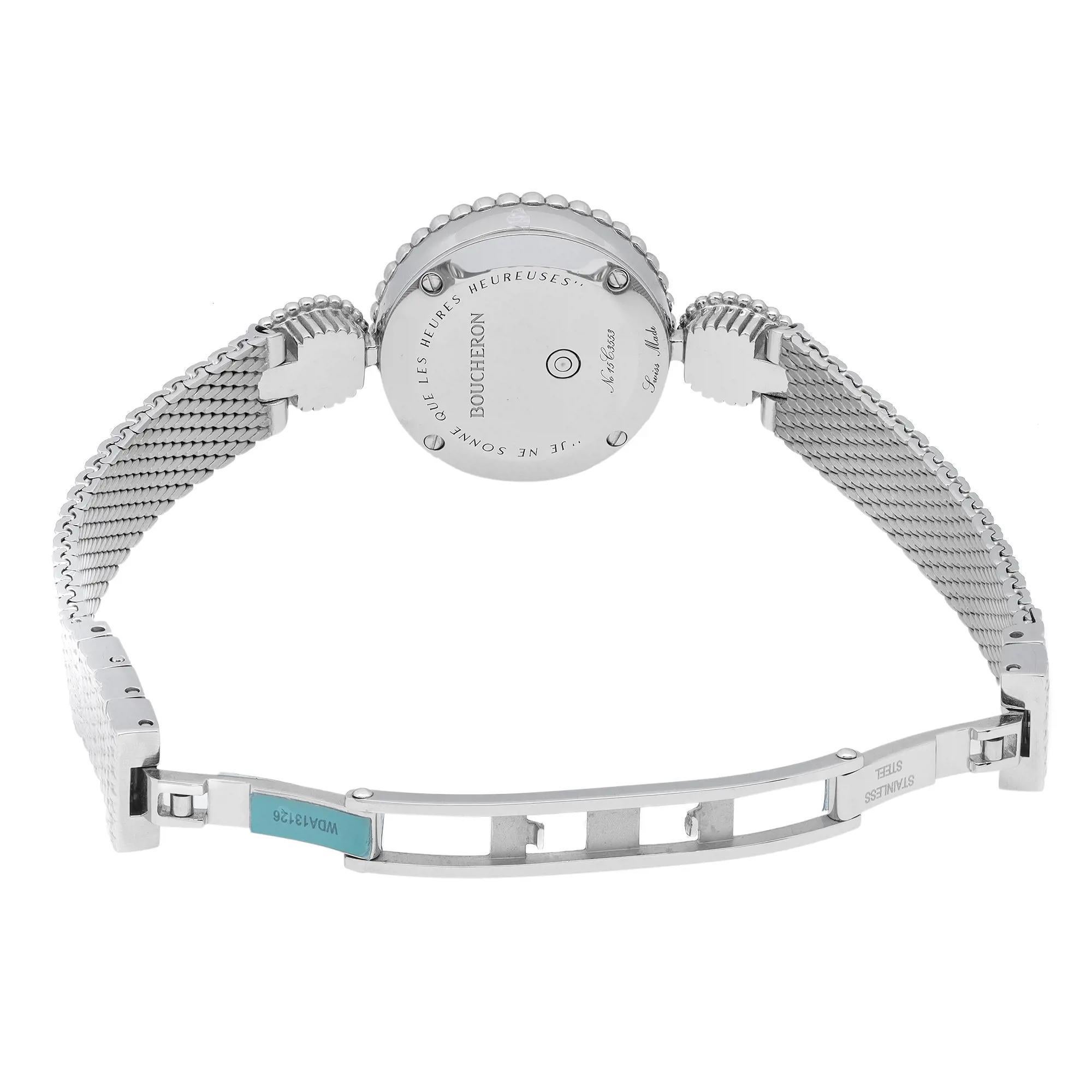 Boucheron Serpent Boheme Diamond White Dial Steel Ladies Quartz Watch 1