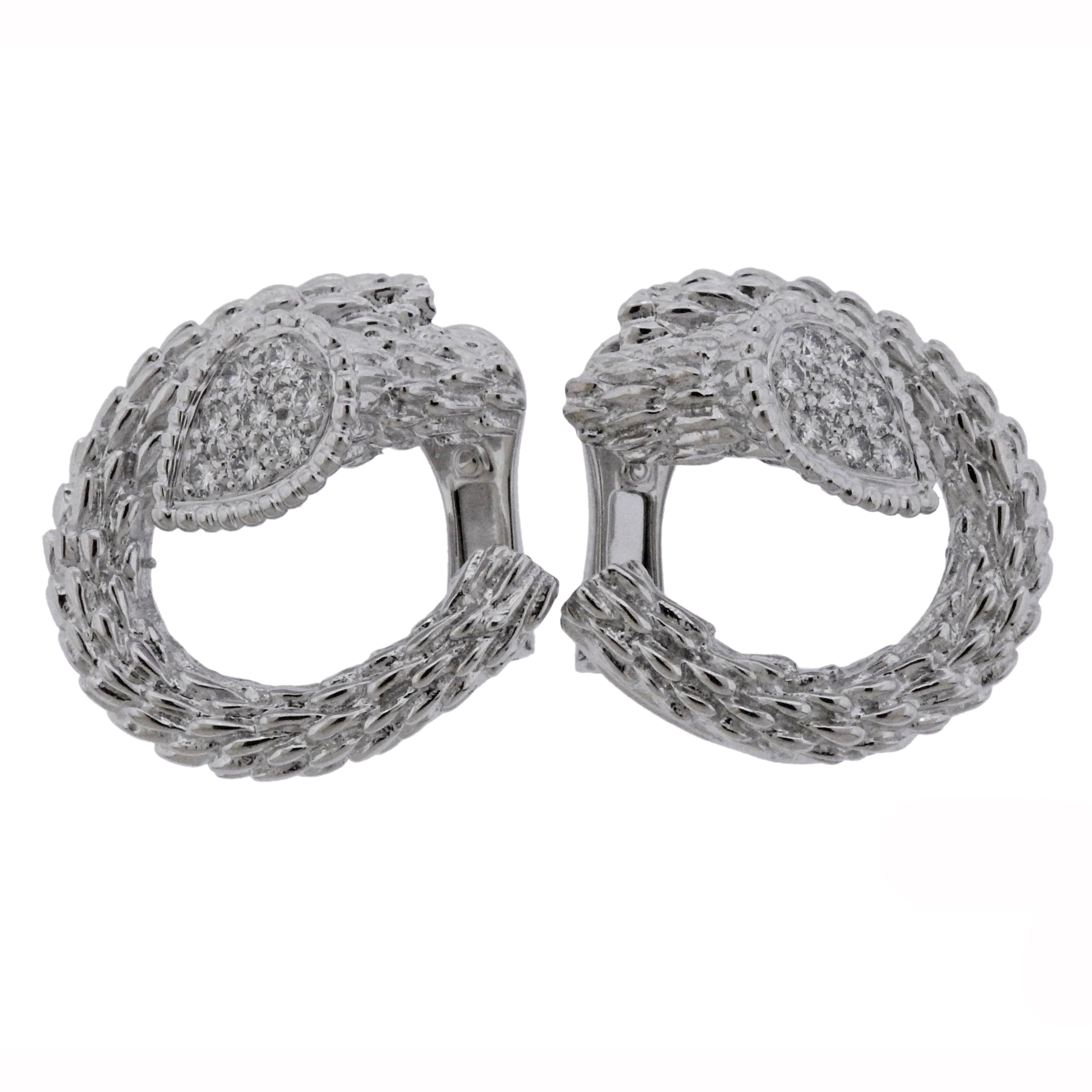 Boucheron Serpent Boheme Diamond White Gold Earrings