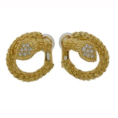 Boucheron Serpent Boheme Diamond Yellow Gold Earrings