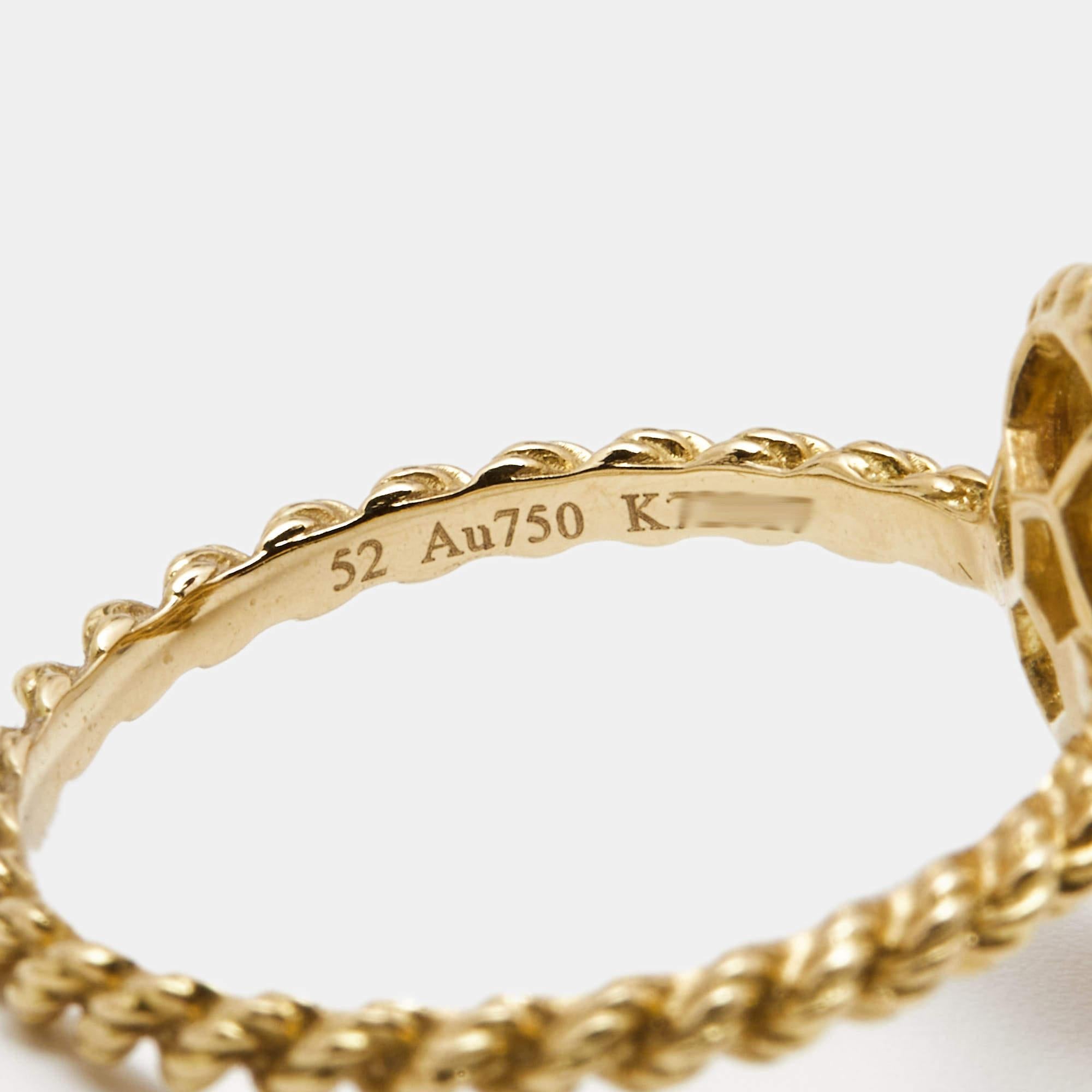 Contemporary Boucheron Serpent Boheme Diamonds 18k Yellow Gold S Motif Ring Size 52