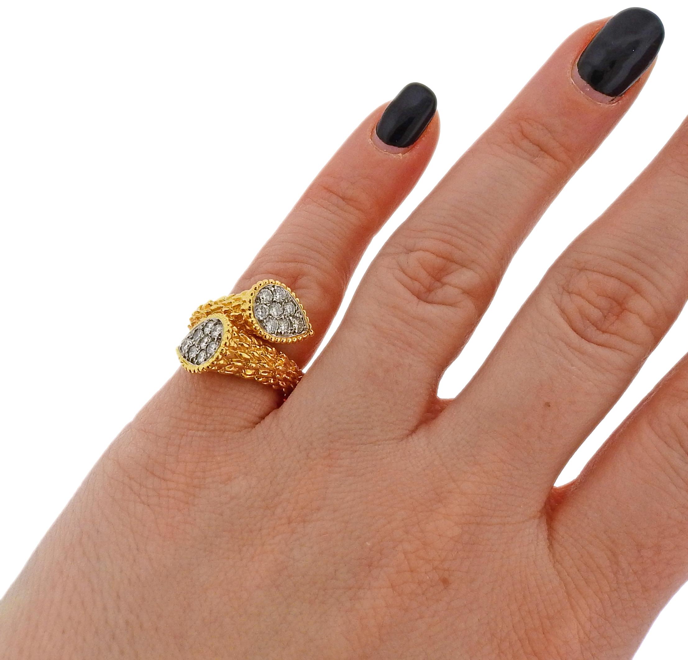 Boucheron Serpent Boheme Gold Diamond Ring In Excellent Condition For Sale In Lambertville, NJ
