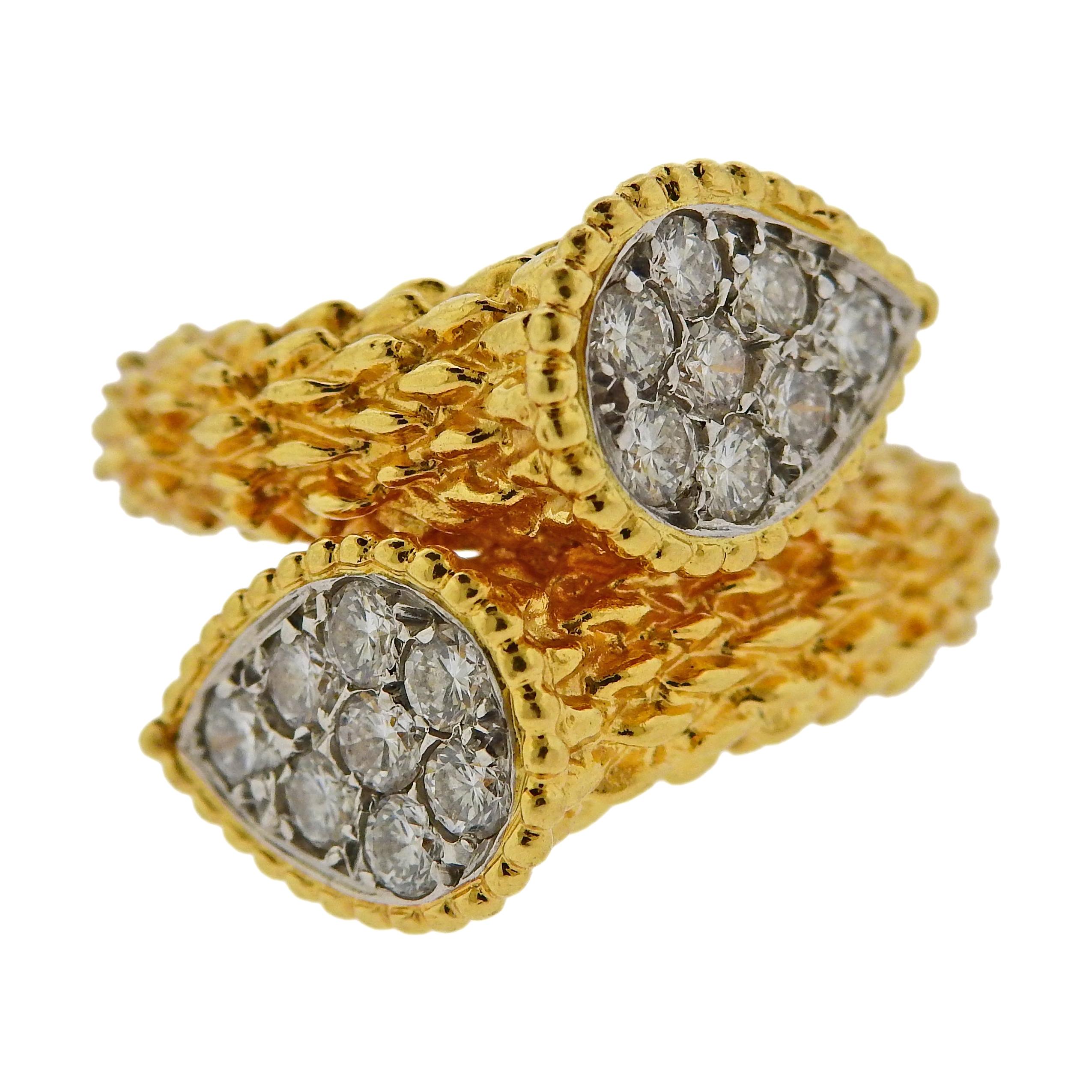 Boucheron Serpent Boheme Gold Diamond Ring For Sale