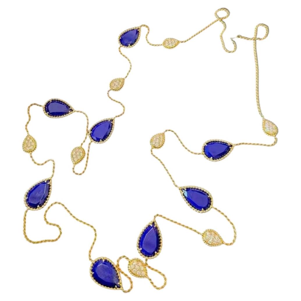 Boucheron Serpent Bohème Collection Haute Joaillerie Collier Pull en Lapis Lazuli en vente