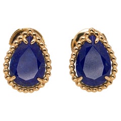 Boucheron Serpent Boheme Lapiz Lazuli 18k Yellow Gold Stud Earrings